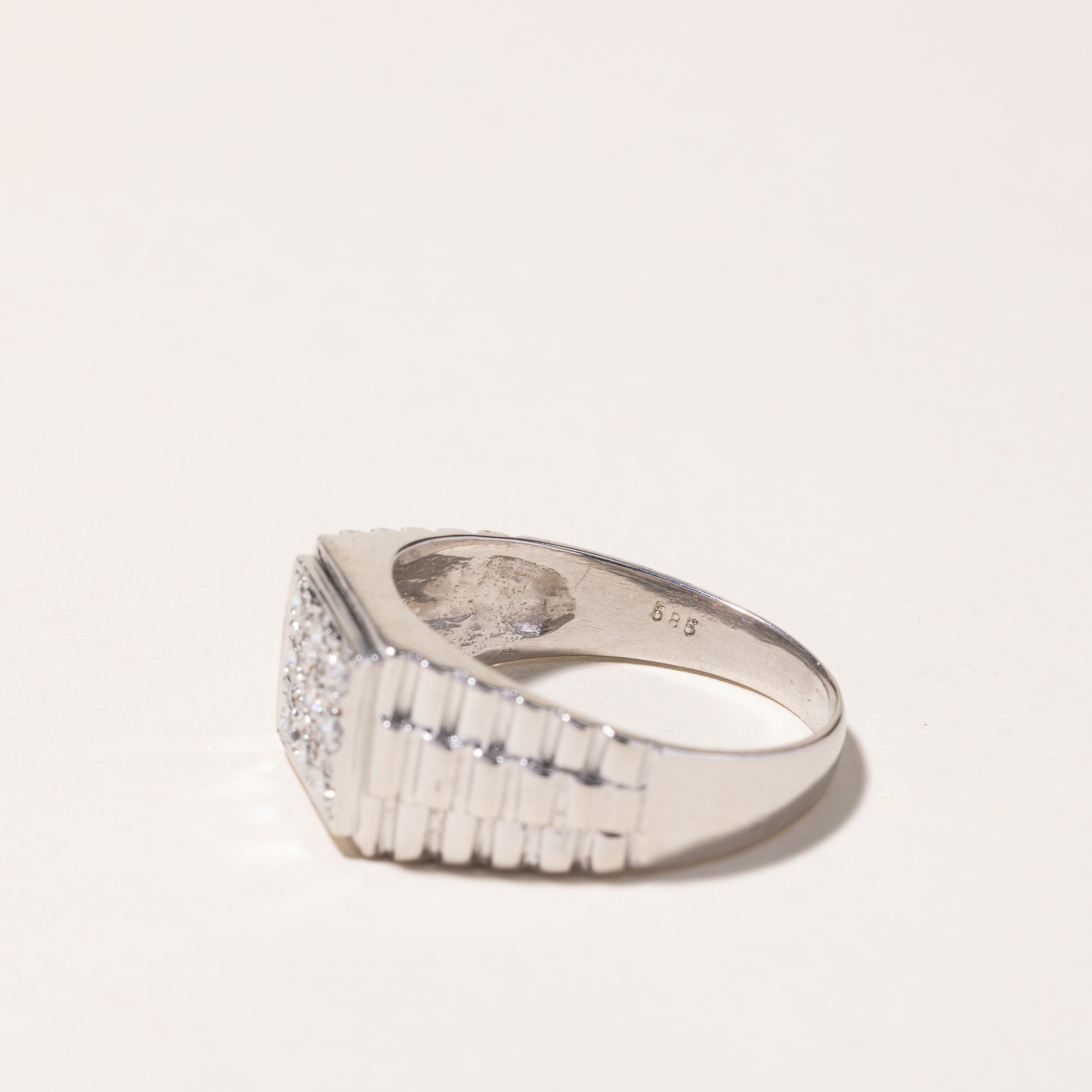 Bague en or blanc 14 carats et diamants | 0,50 ct | Taille 10,25 