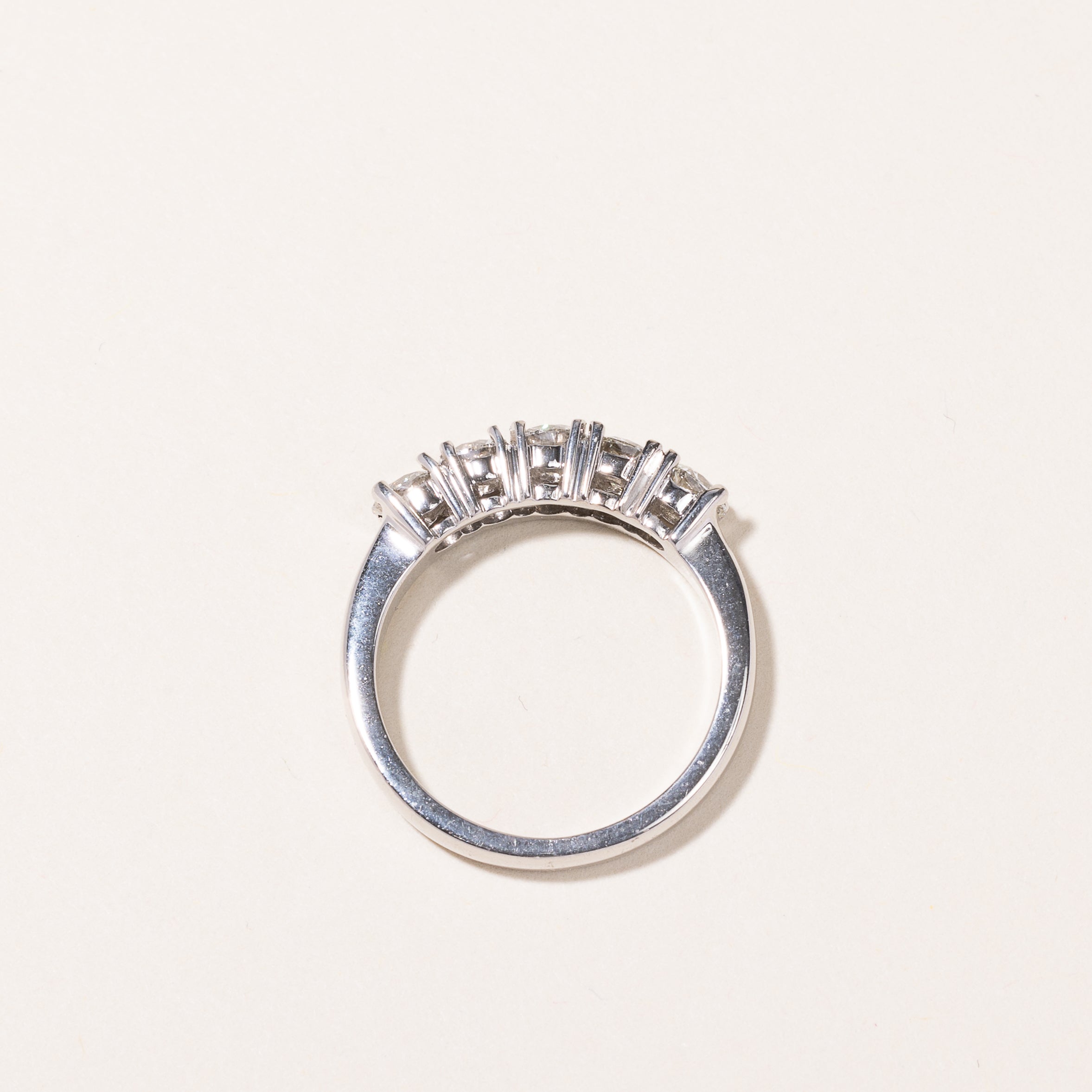 14k White Gold Five Stone Diamond Ring | 1.24ctw | SZ 6.5