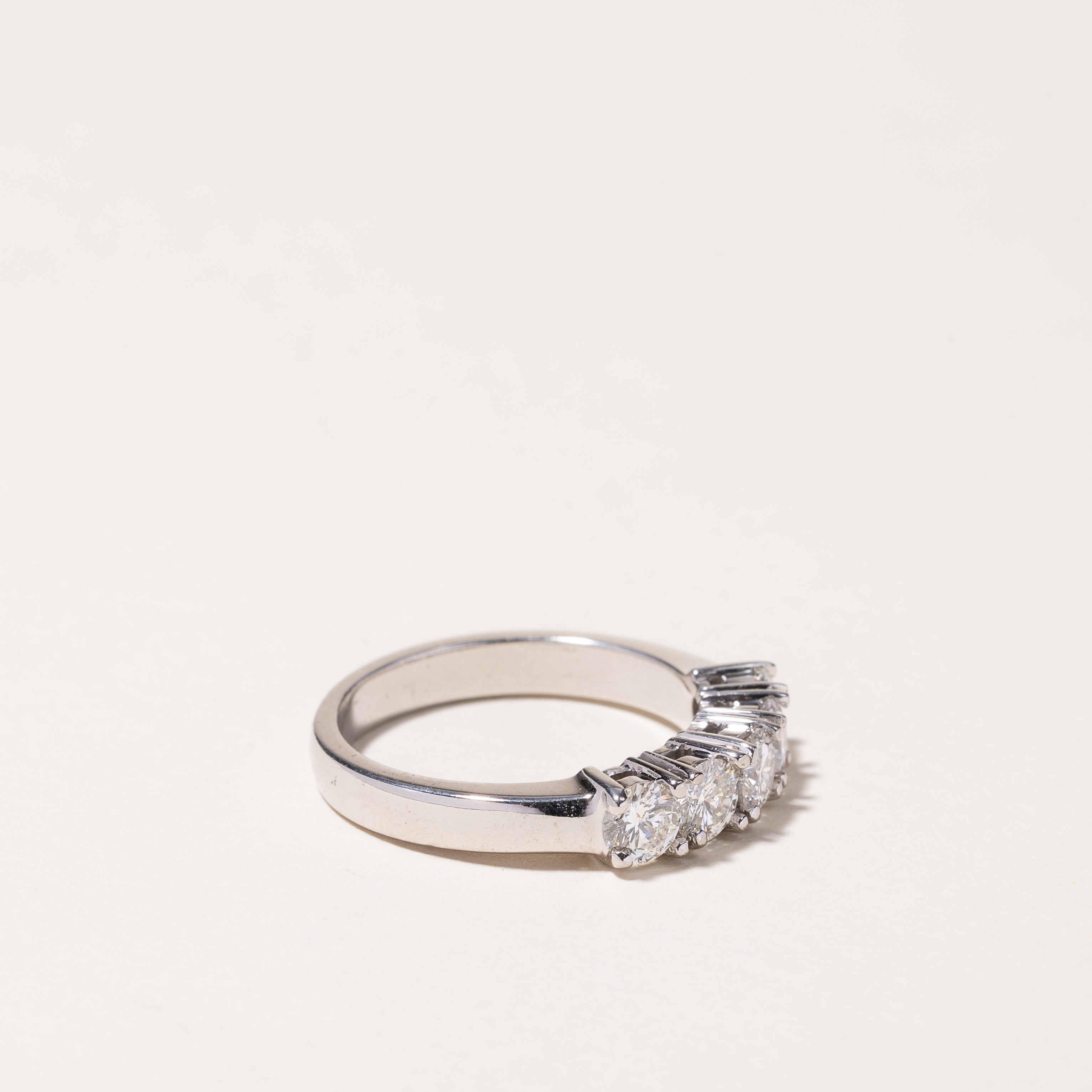 14k White Gold Five Stone Diamond Ring | 1.24ctw | SZ 6.5