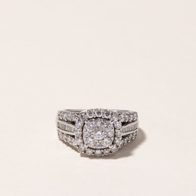 10k White Gold Cushion Shaped Diamond Ring | 1.48ctw | SZ 5.5