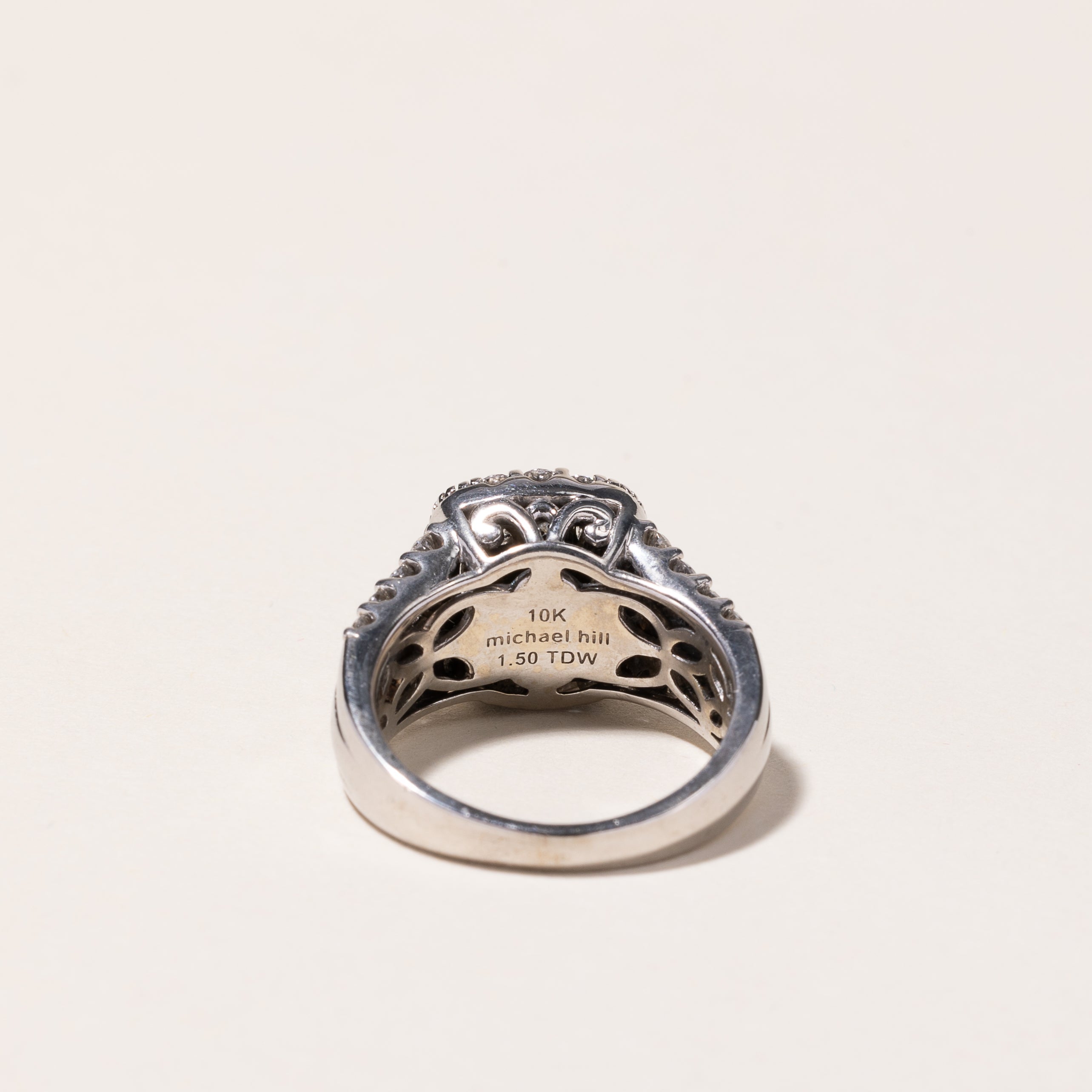 10k White Gold Cushion Shaped Diamond Ring | 1.48ctw | SZ 5.5