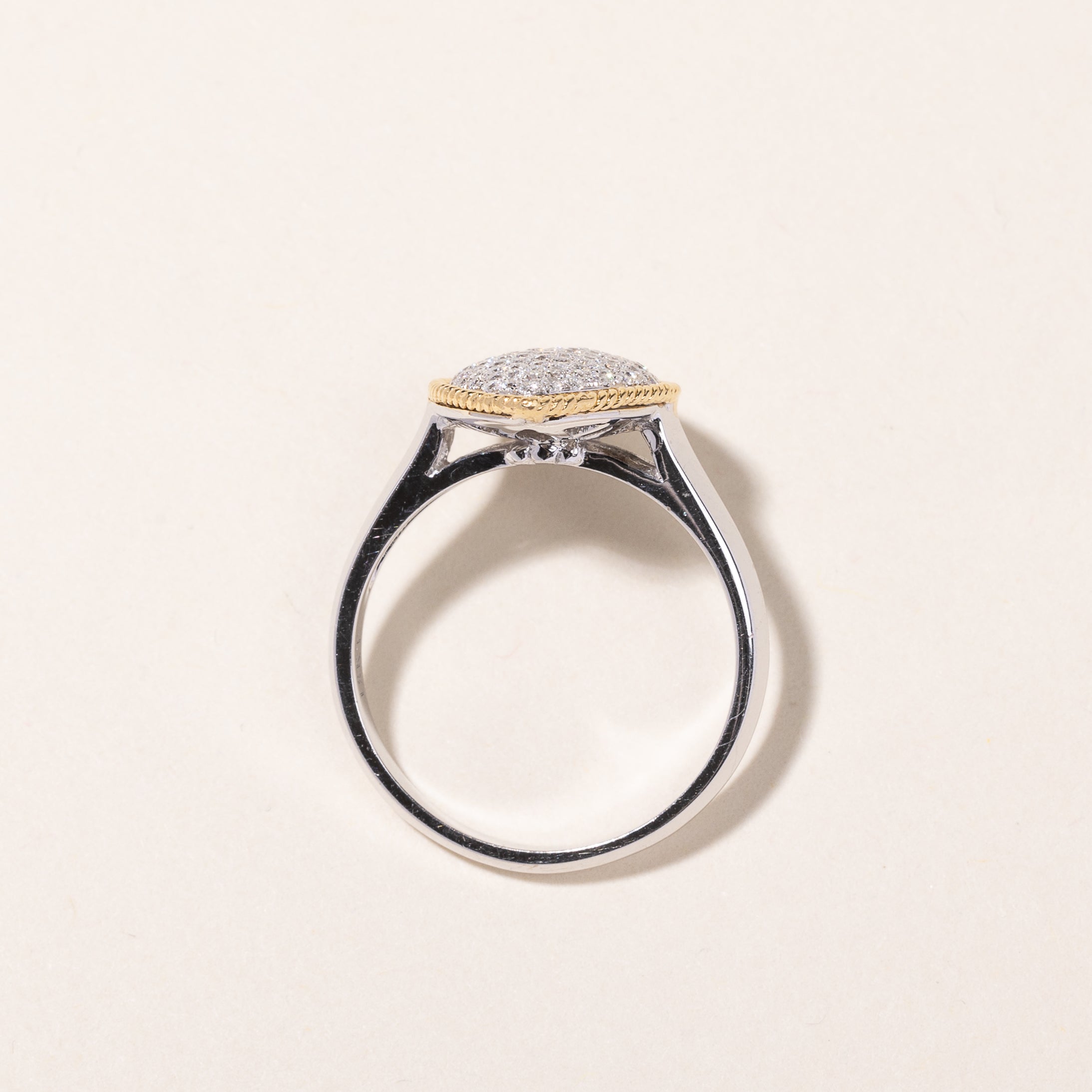 18k Two Tone Gold Marquise Shaped Diamond Ring | 0.56ctw | SZ 7