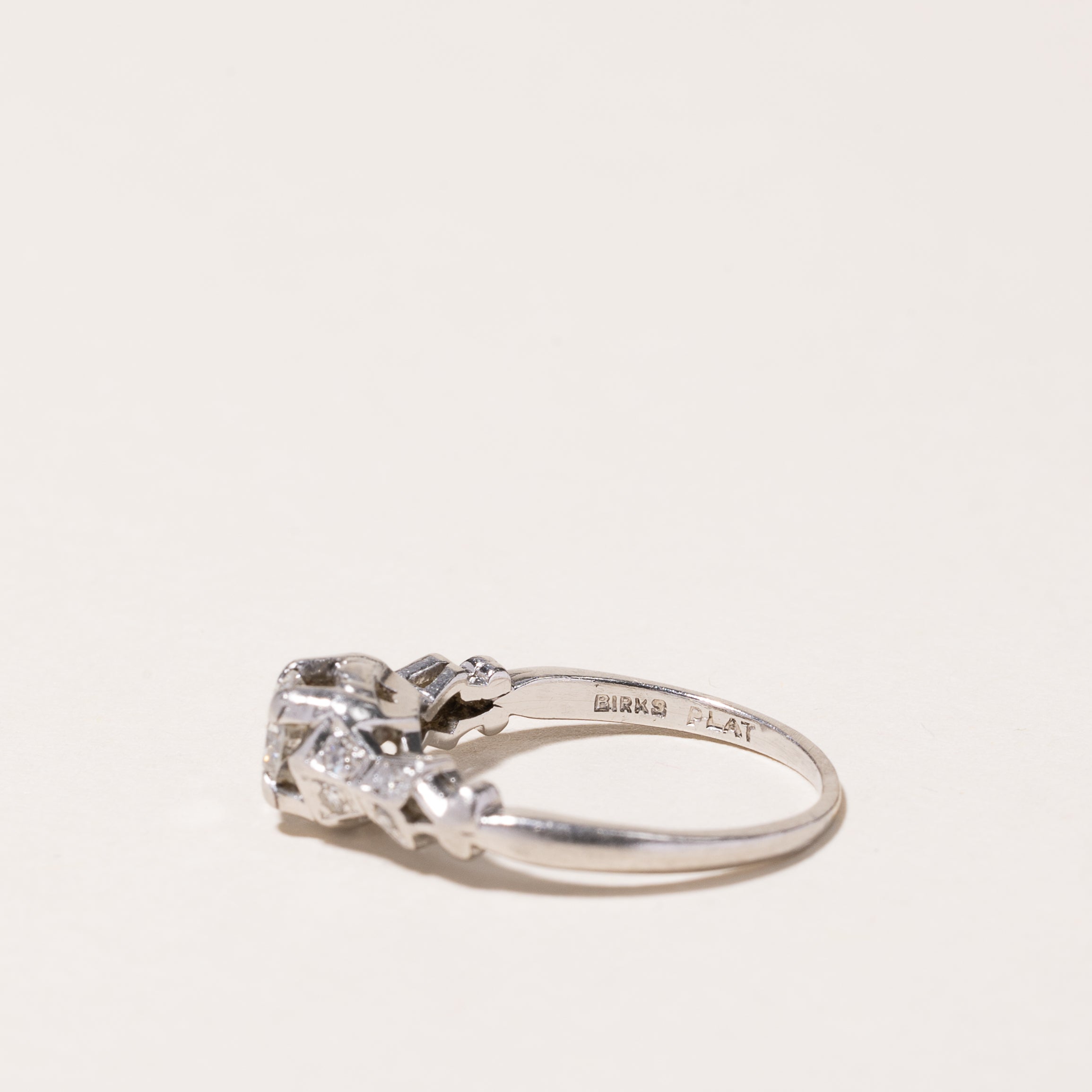 Birks' Vintage Platinum Diamond Engagement Ring | 0.46ctw | SZ 3.75