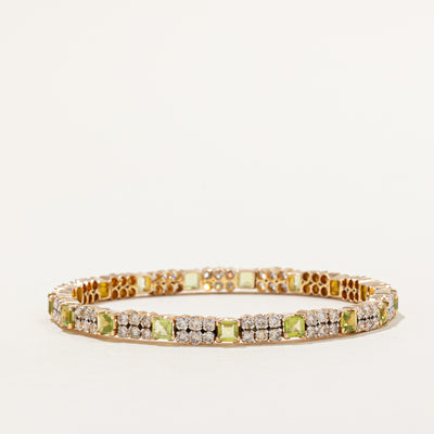 Peridot & Diamond Bangle | 7.14ctw, 4.87ctw | 8
