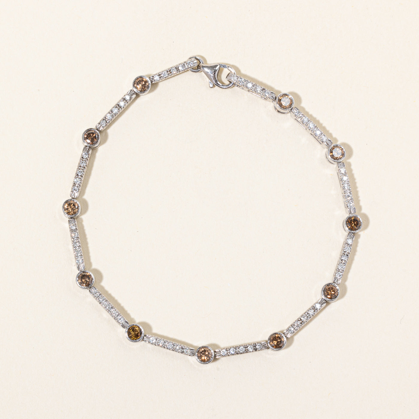 Brown & White Diamond Bracelet | 1.10ctw, 0.48ctw | 7.25" |