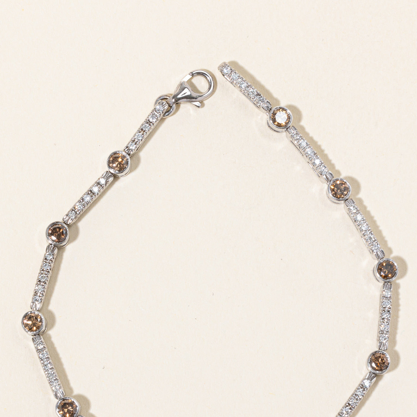 Brown & White Diamond Bracelet | 1.10ctw, 0.48ctw | 7.25" |