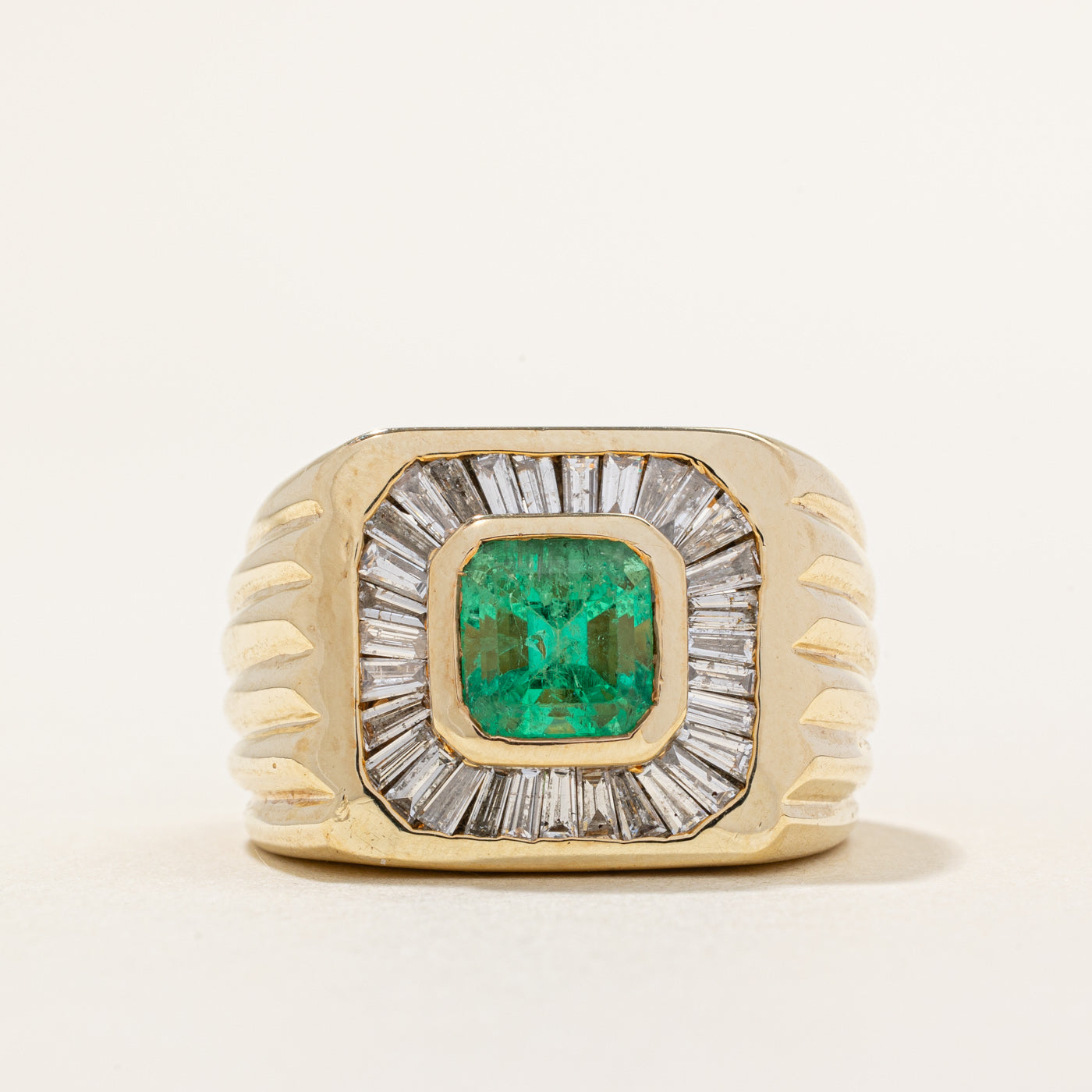Emerald & Diamond Cocktail Ring | 2.81ct, 1.30ctw | SZ 9.75 |