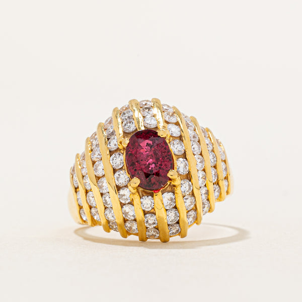 Diamond & Ruby Cocktail Ring | 1.61ctw, 1.11ct | SZ 7 |