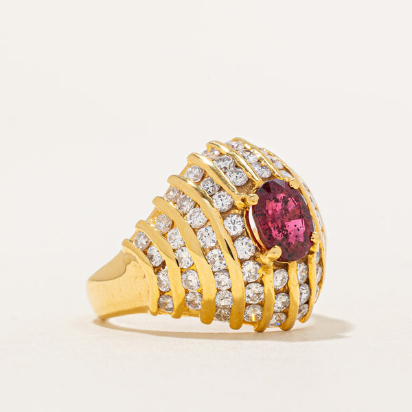 Diamond & Ruby Cocktail Ring | 1.61ctw, 1.11ct | SZ 7 |