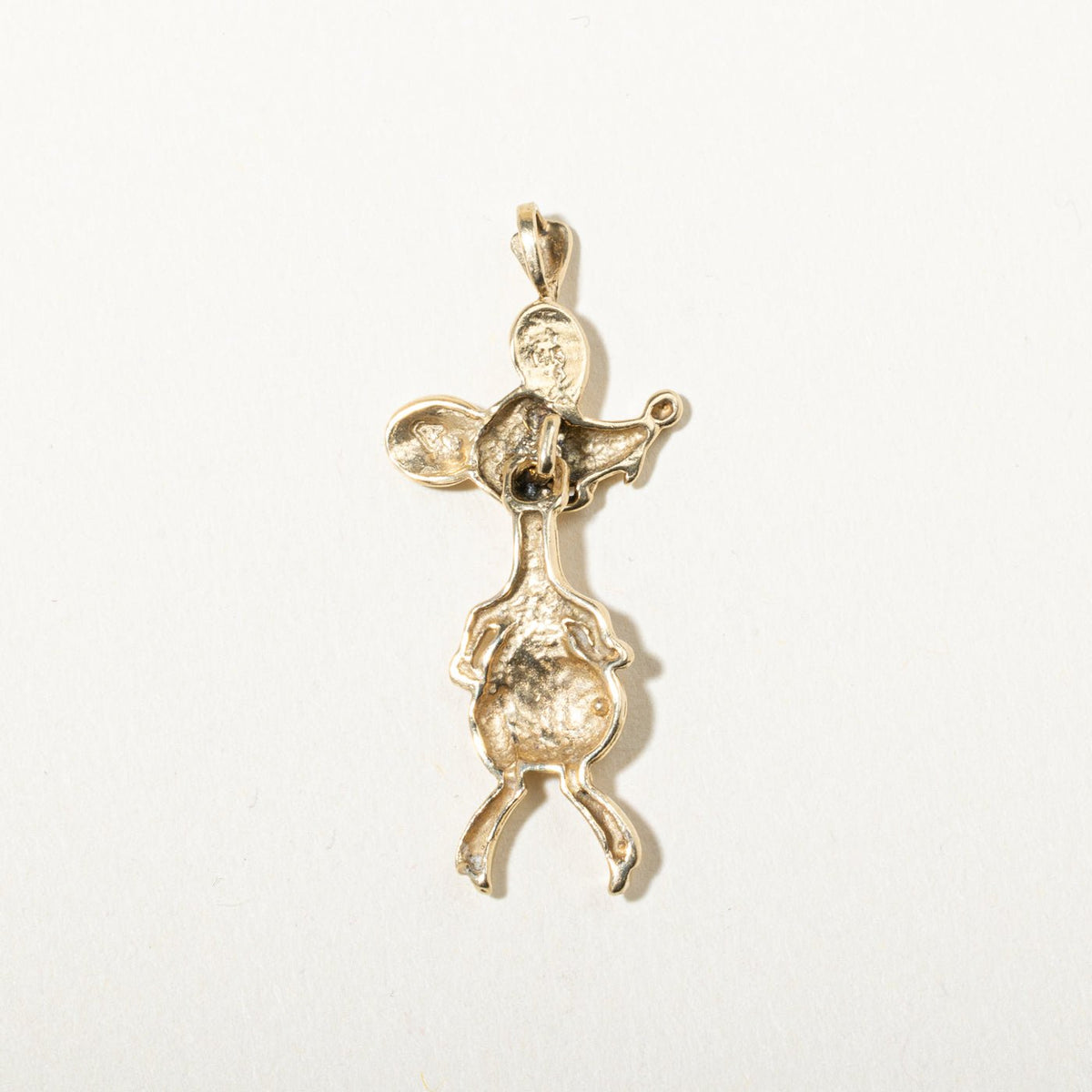14k Yellow Gold Cartoon Mouse Charm