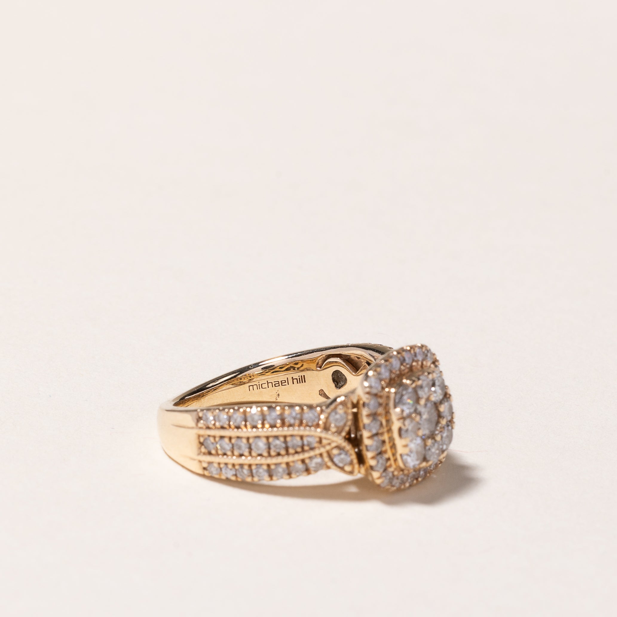 10k Yellow Gold Cluster Diamond Ring | 1.00ctw | SZ 4.25