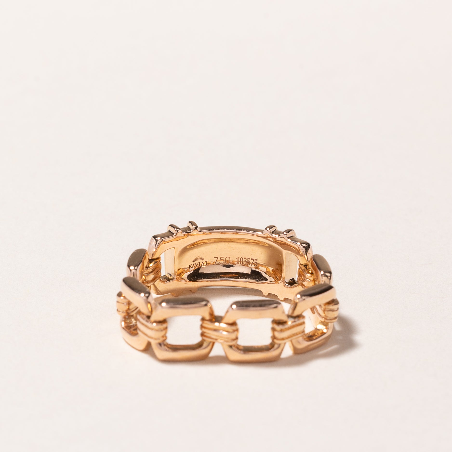 Kwiat' 18k Rose Gold Link Diamond Ring | 0.05ctw | SZ 5.75