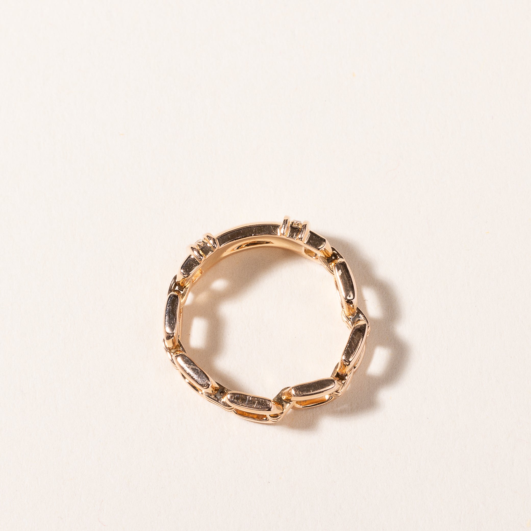 Kwiat' 18k Rose Gold Link Diamond Ring | 0.05ctw | SZ 5.75