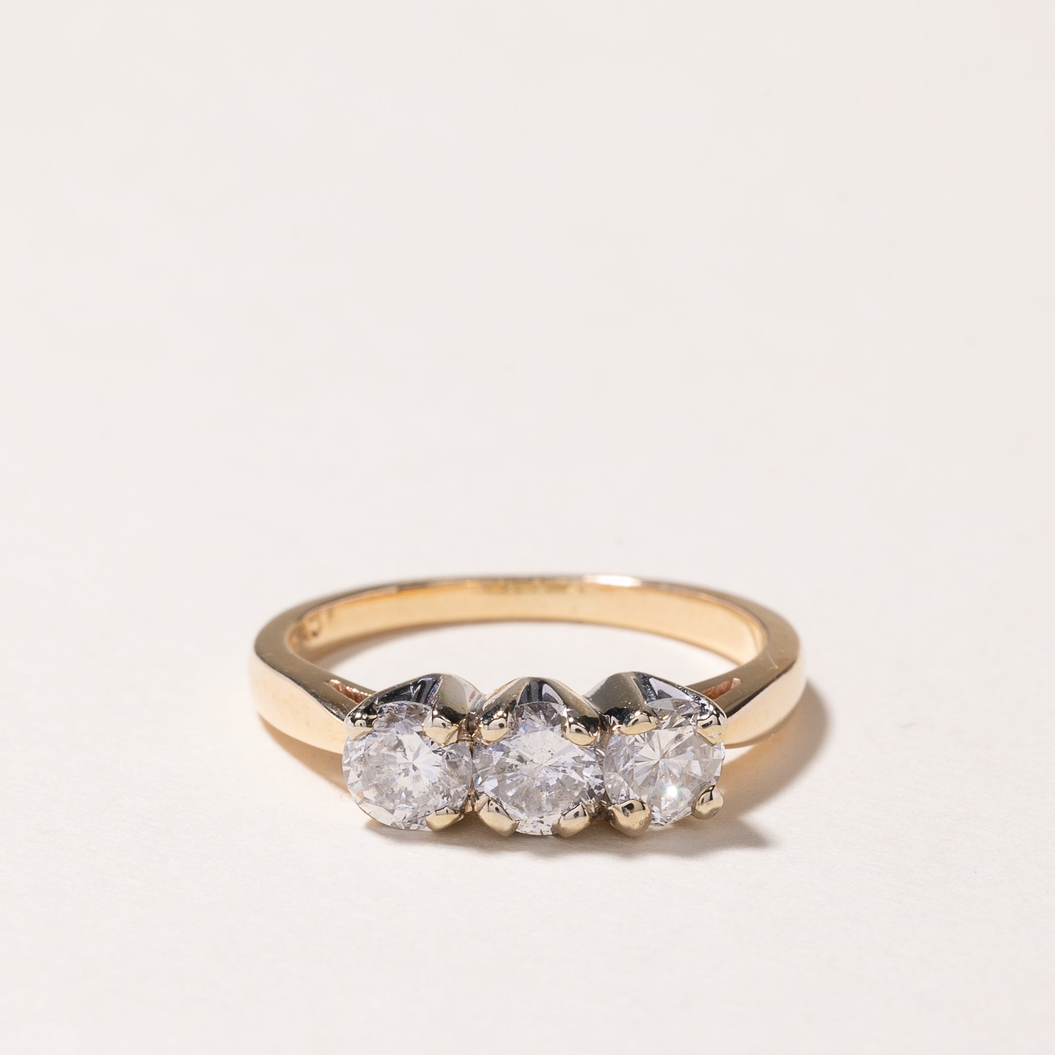 14k Yellow Gold Three Stone Diamond Ring | 0.47ctw | SZ 5