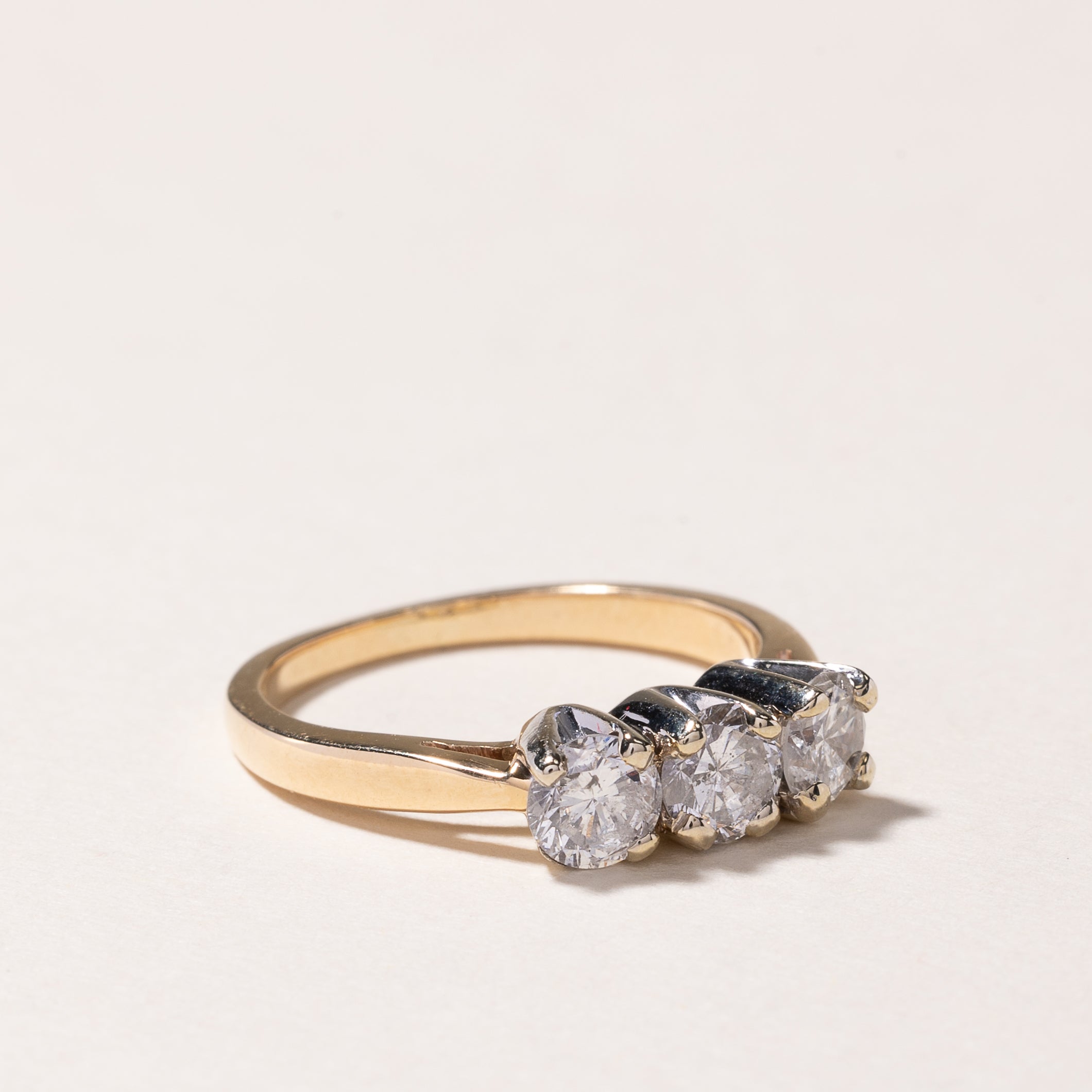 14k Yellow Gold Three Stone Diamond Ring | 0.47ctw | SZ 5