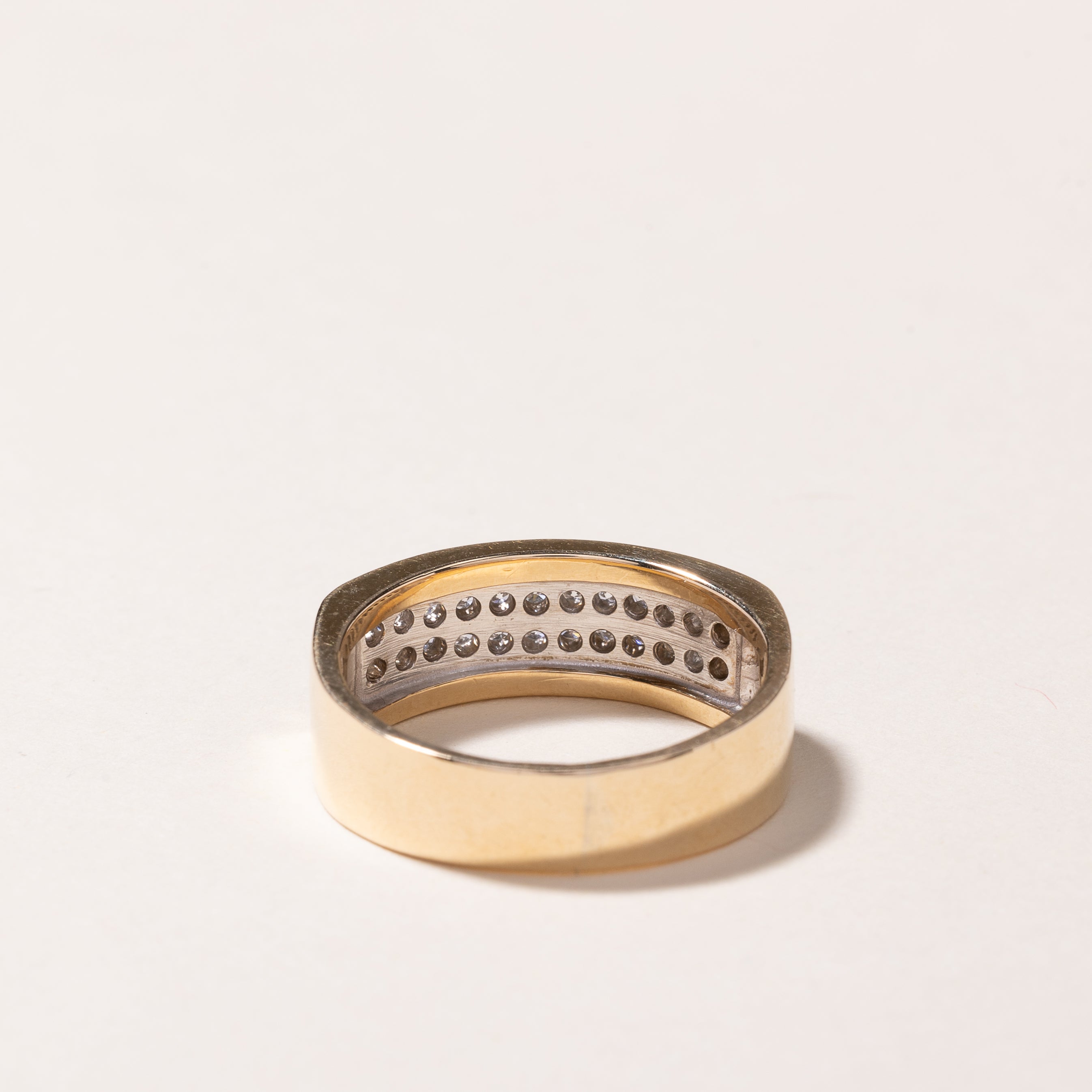 14k Yellow Gold Double Row Diamond Band | 0.48ctw | SZ 9