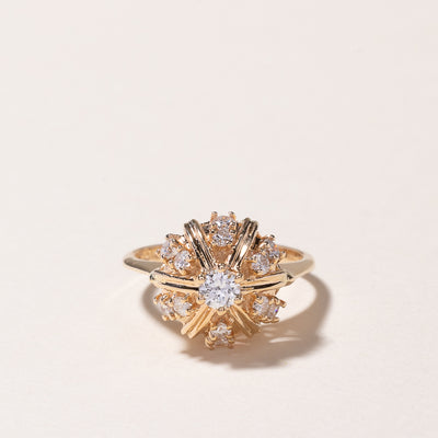14k Yellow Gold Domed Diamond Ring | 0.61ctw | SZ 5.5