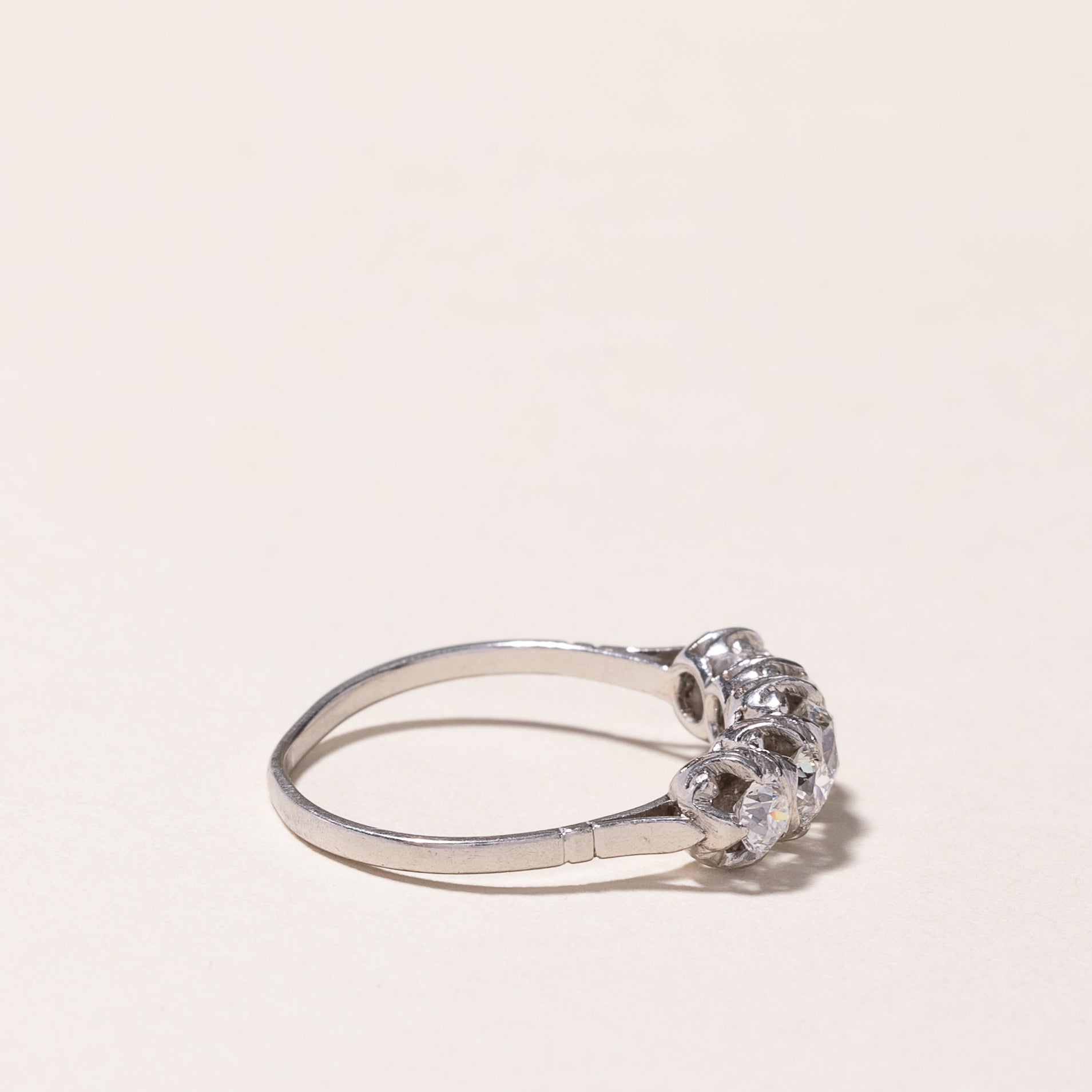 Platinum Five Stone Old European Cut Diamond Ring | 0.93ctw | SZ 8