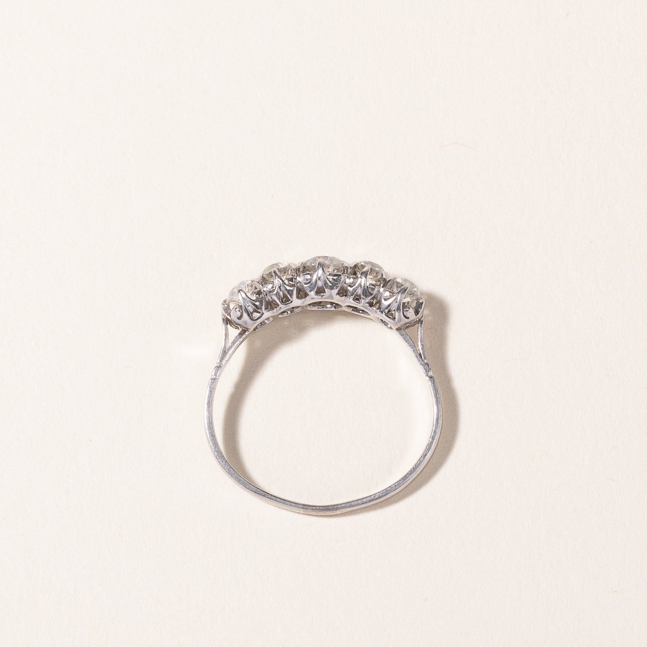 Platinum Five Stone Old European Cut Diamond Ring | 0.93ctw | SZ 8