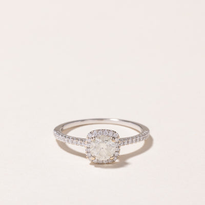 18k White Gold Halo Diamond Engagement Ring | 0.68ctw | SZ 5.5