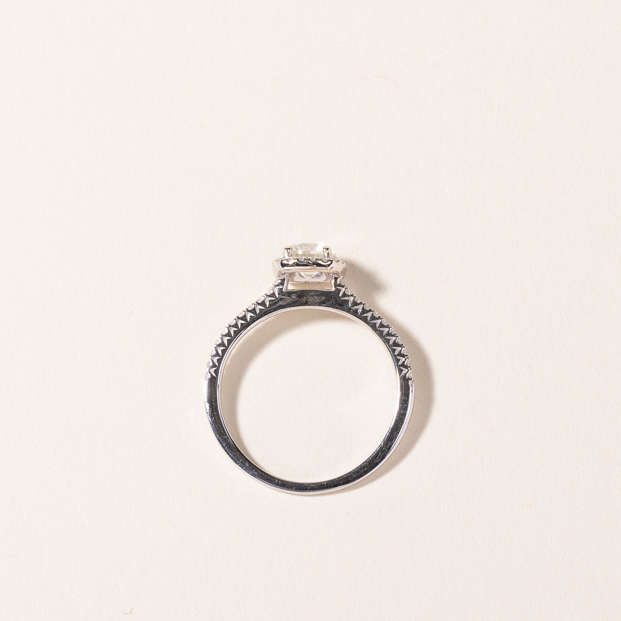18k White Gold Halo Diamond Engagement Ring | 0.68ctw | SZ 5.5