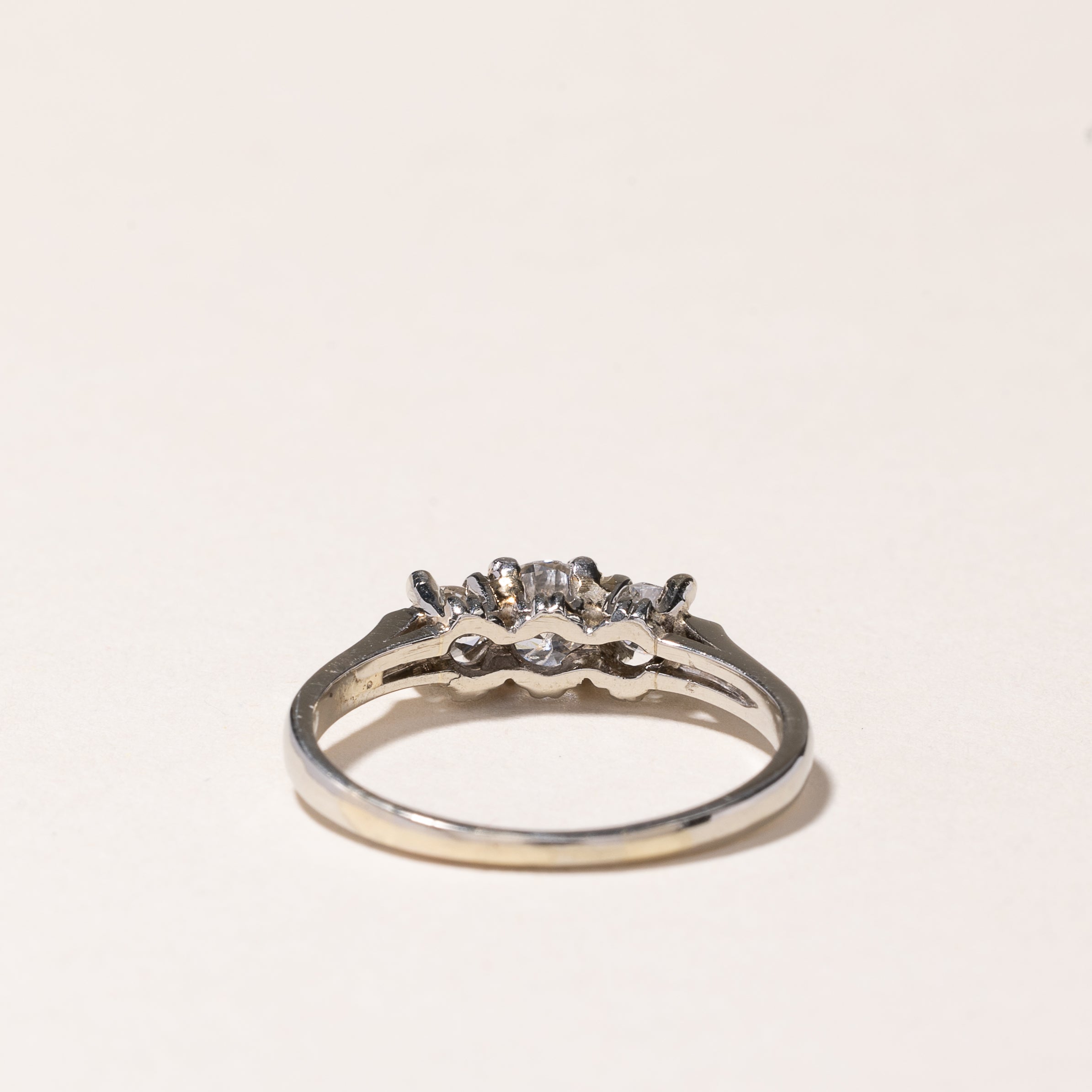 18k White Gold Three Stone Diamond Ring | 0.75ctw | SZ 7.75