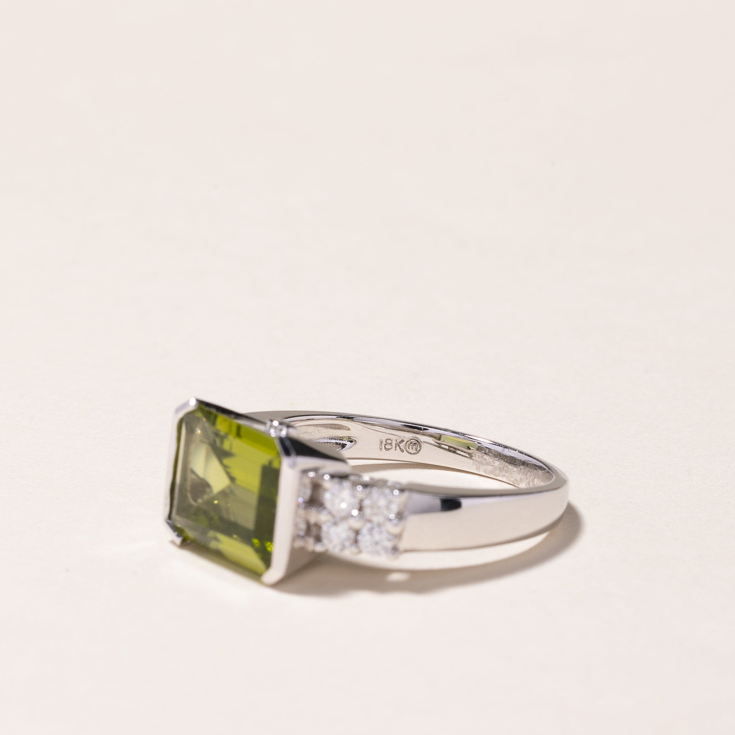 18k White Gold Tourmaline & Diamond Ring | 2.90ct, 0.28ctw | SZ 6.75