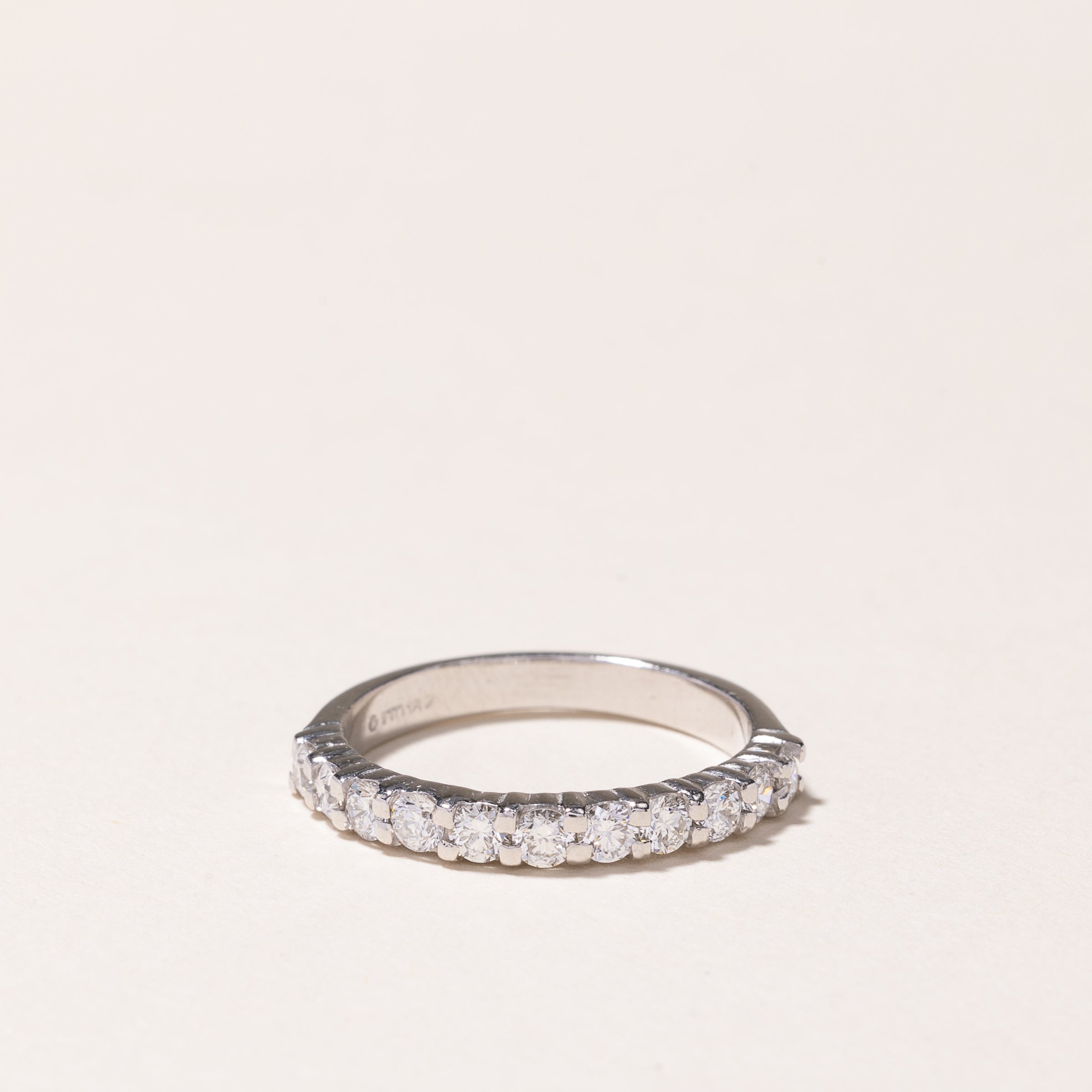 14k White Gold Semi Eternity Diamond Band | 0.55ctw | SZ 5