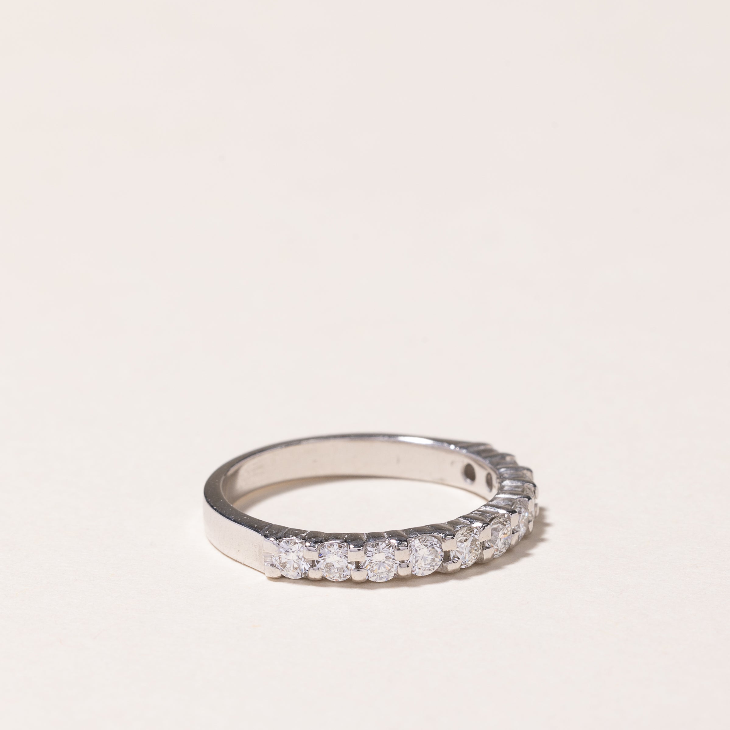 14k White Gold Semi Eternity Diamond Band | 0.55ctw | SZ 5