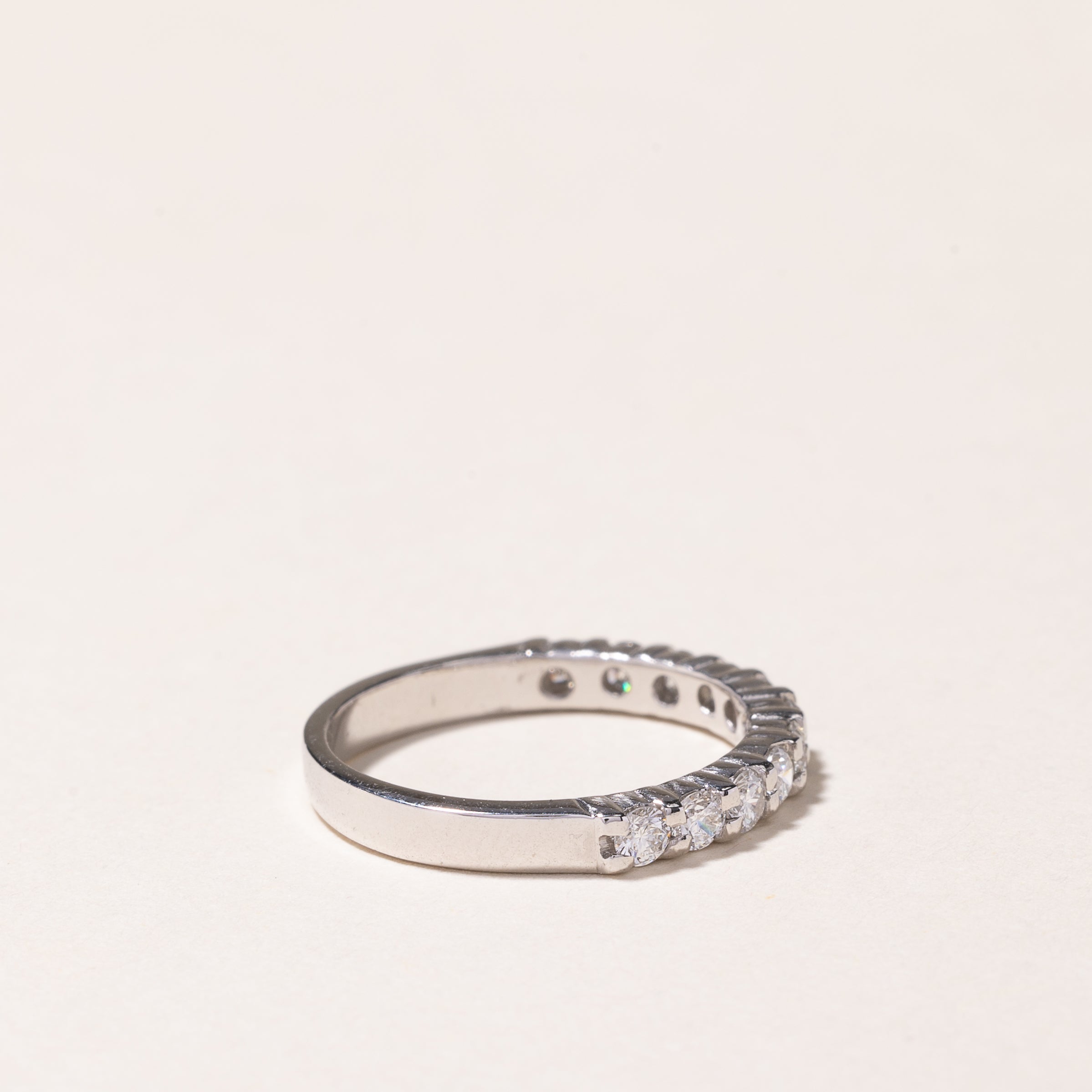 14k White Gold Semi Eternity Diamond Band | 0.55ctw | SZ 5