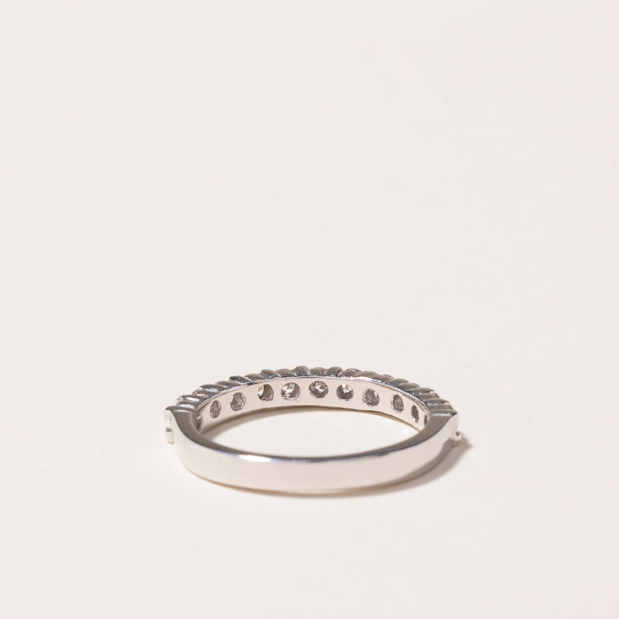 14k White Gold Semi Eternity Diamond Band | 0.55ctw | SZ 5