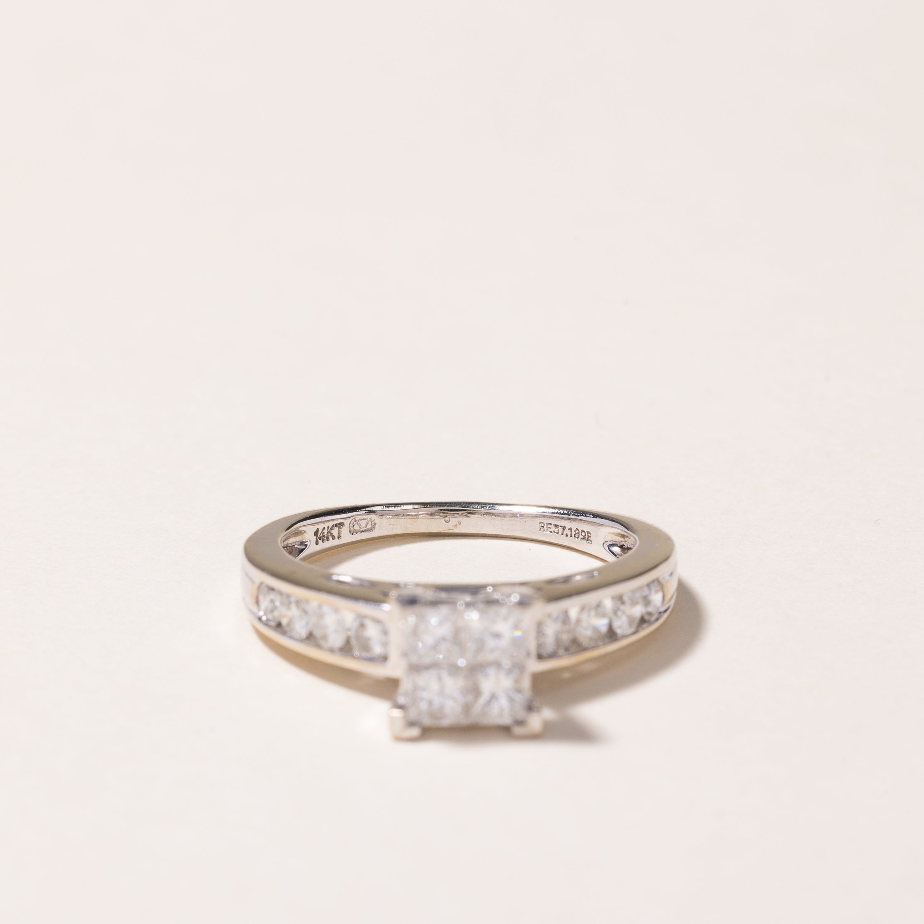14k White Gold Diamond Engagement Ring | 0.94ctw | SZ 7.5