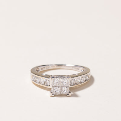 14k White Gold Diamond Engagement Ring | 0.94ctw | SZ 7.5