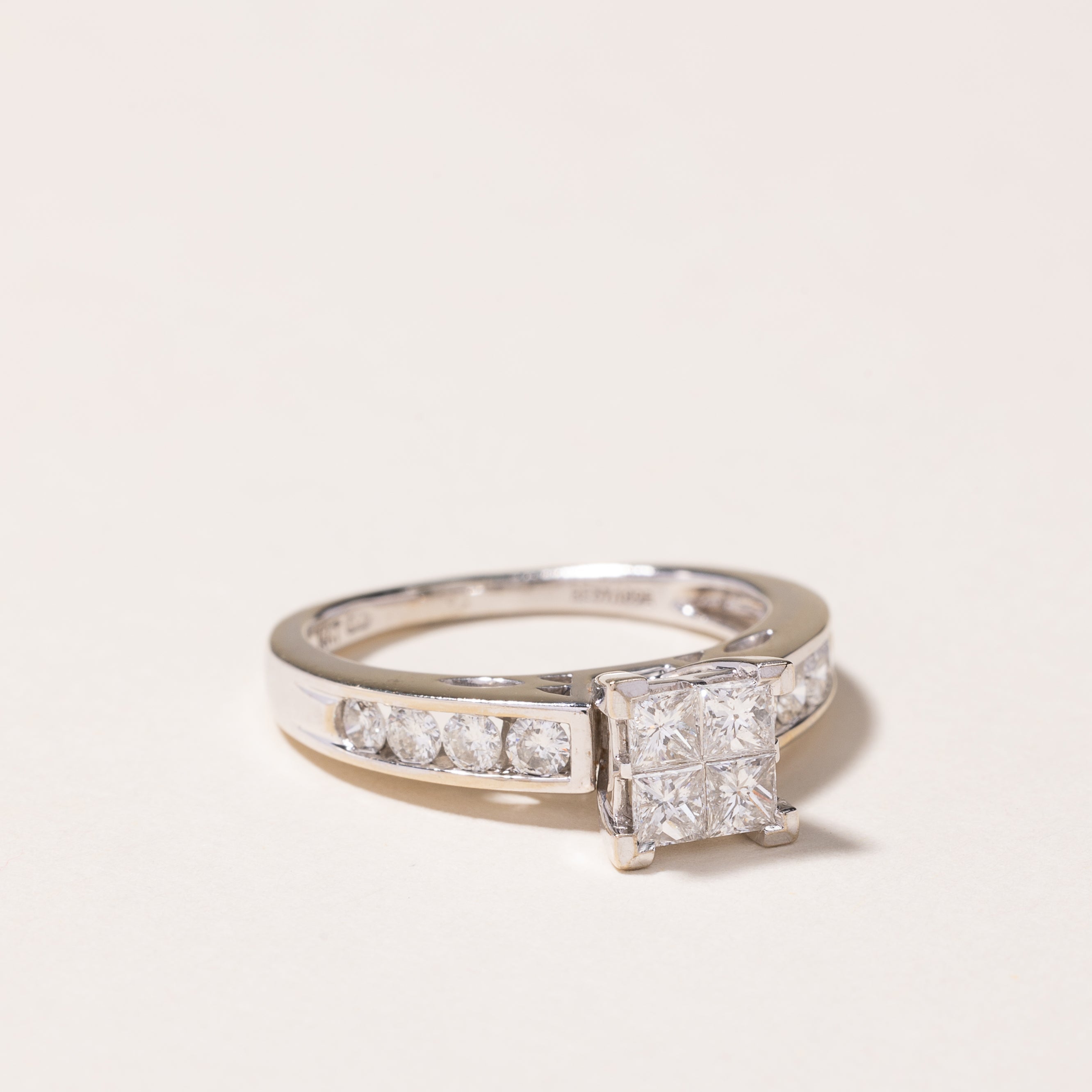 14k White Gold Diamond Engagement Ring | 0.94ctw | SZ 7.5