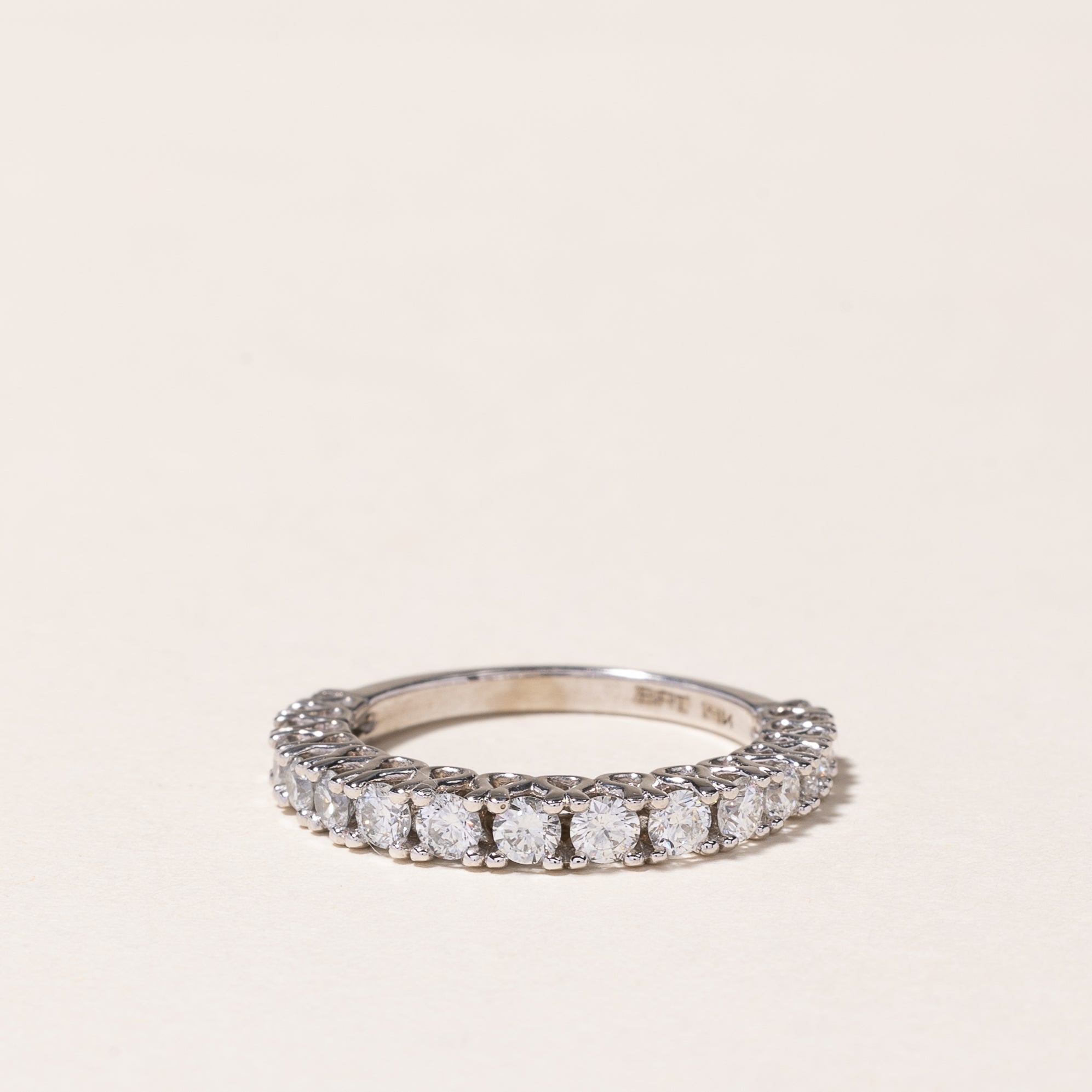 14k White Gold Semi Eternity Diamond Band | 0.80ctw | SZ 5
