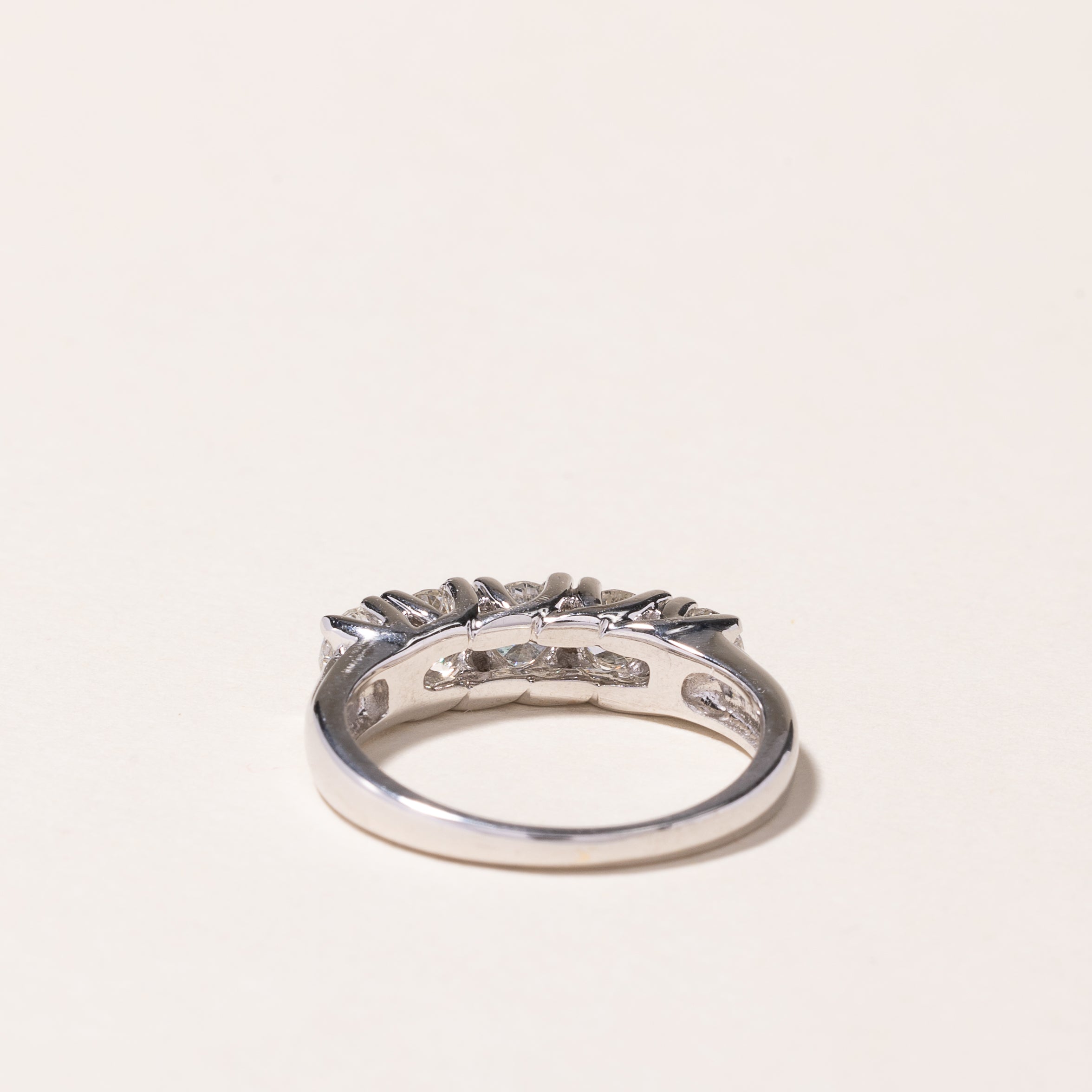 14k White Gold Five Stone Diamond Ring | 1.02ctw | SZ 6