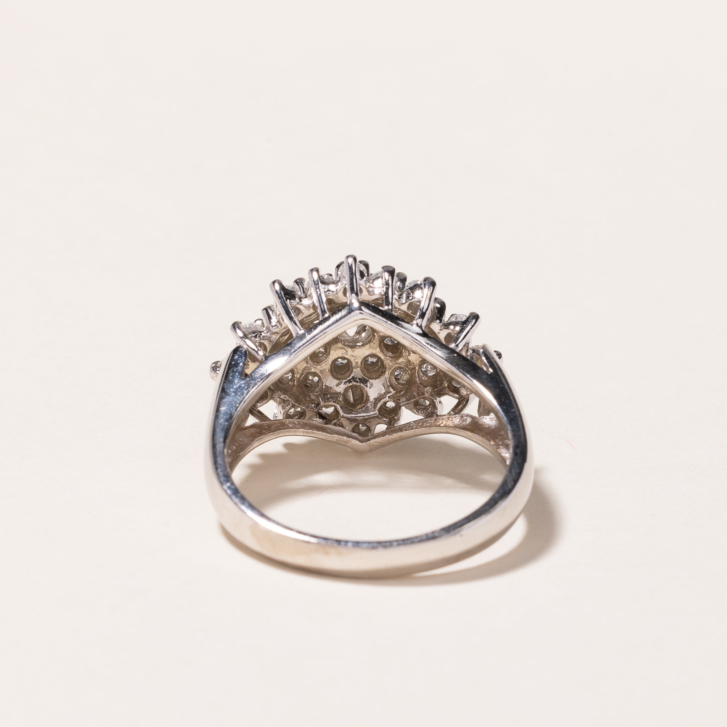 14k White Gold Cluster Diamond Ring | 0.58ctw | SZ 7