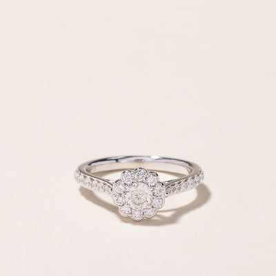 Michael Hill' 14k White Gold Cluster Diamond Ring | 0.75ctw | SZ 5