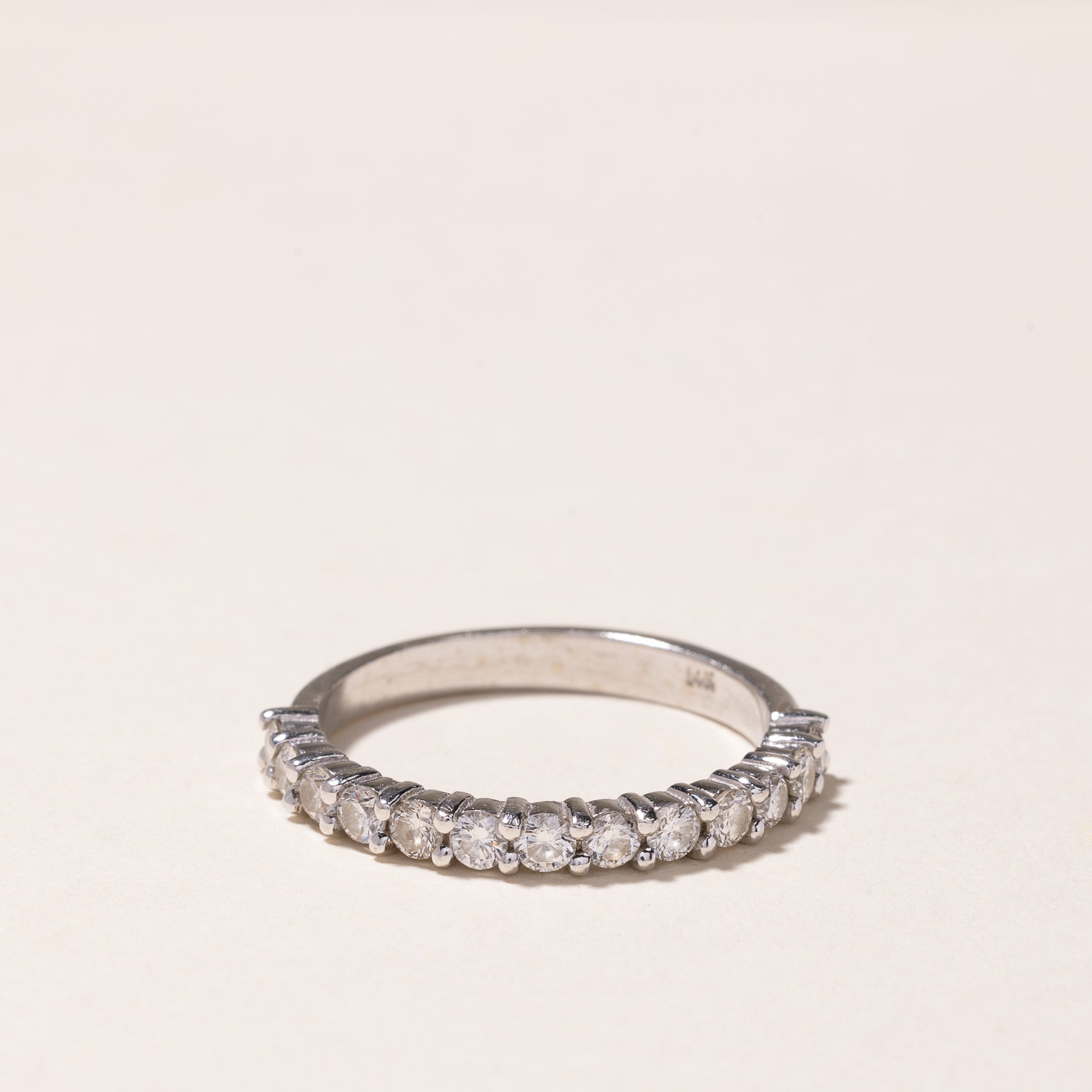 14k White Gold Semi Eternity Diamond Band | 0.72ctw | SZ 8.25