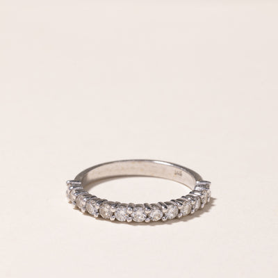 14k White Gold Semi Eternity Diamond Band | 0.72ctw | SZ 8.25