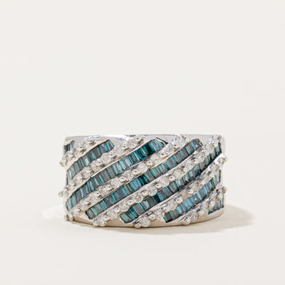 Fancy Gray Blue & White Diamond Ring | 0.88ctw, 0.24ctw | SZ 6 |