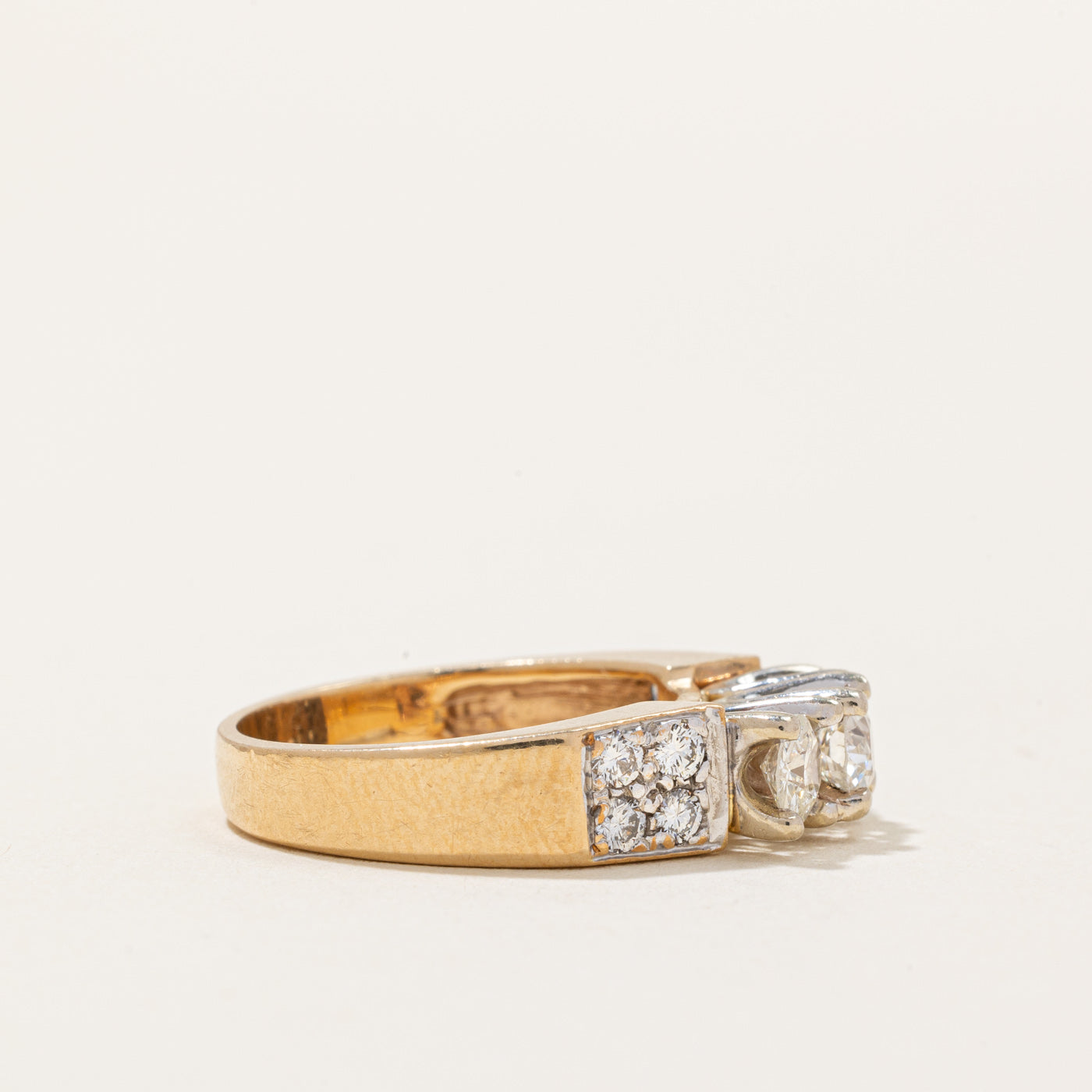 Bague sertie d'un diamant taille ancienne européenne | 1,35 ct | Taille 6,25 | 