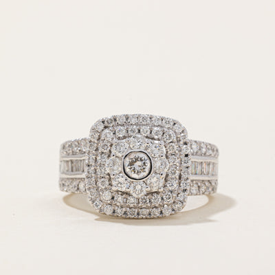 Diamond Cocktail Ring | 1.60ctw | SZ 6.75 |