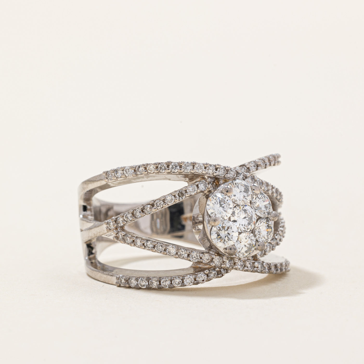 Diamond Cocktail Ring | 0.96ctw | SZ 7 |