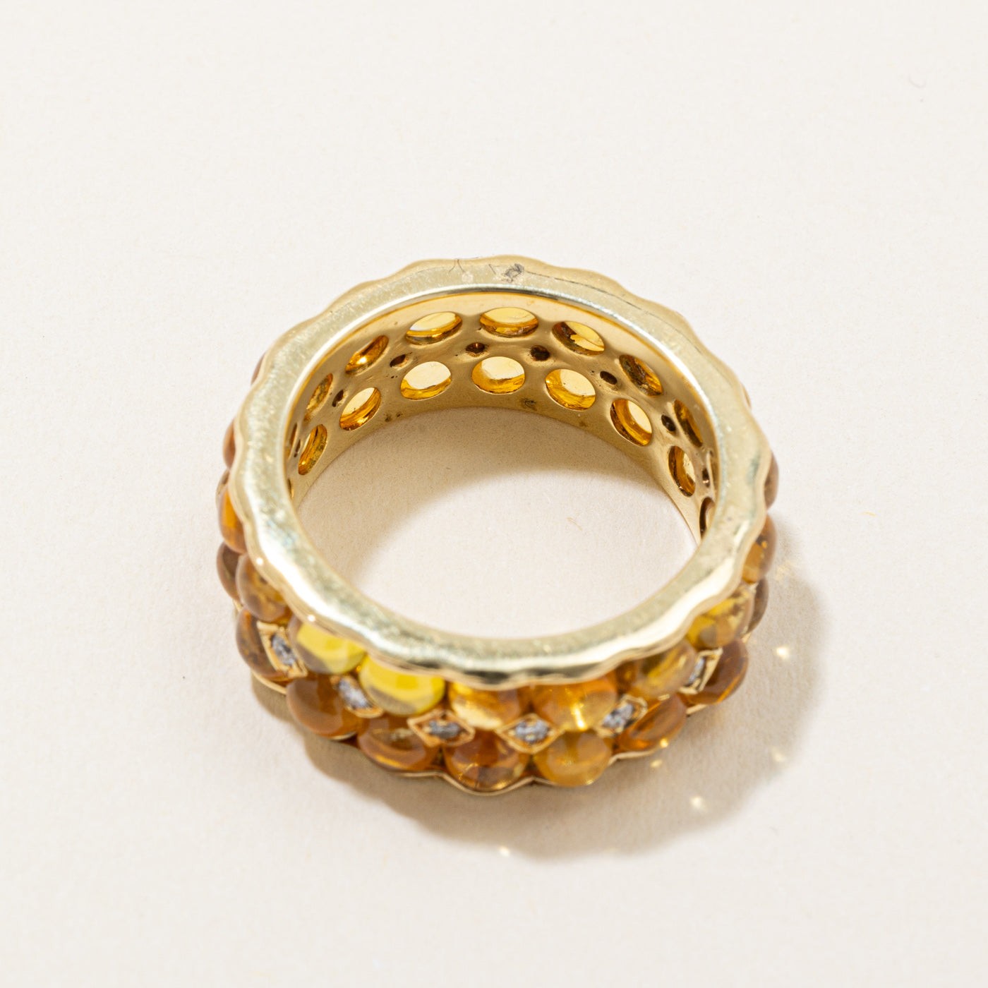 Yellow Sapphire & Diamond Ring | 9.33ctw, 0.24ctw | SZ 7 |