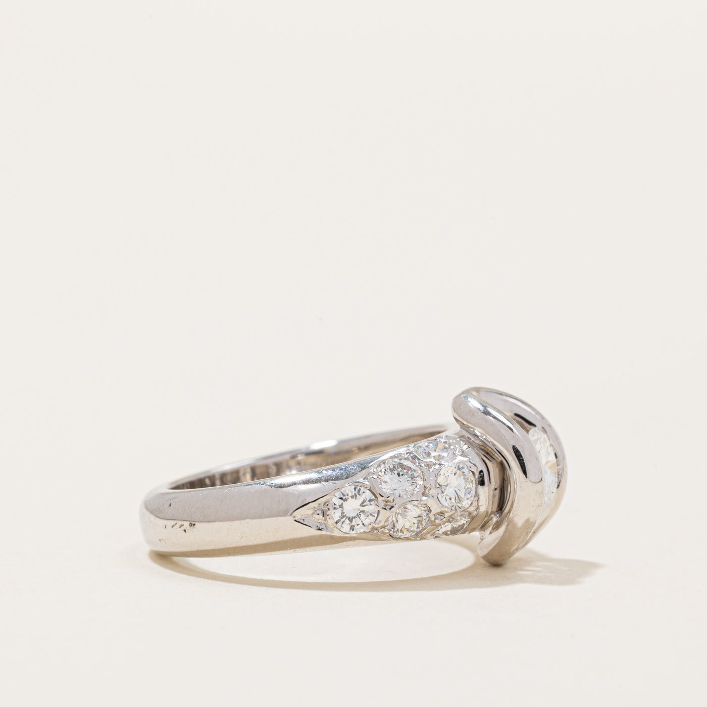 Bague sertie de diamants sous tension | 0,91 ct | Taille 4,75 | 