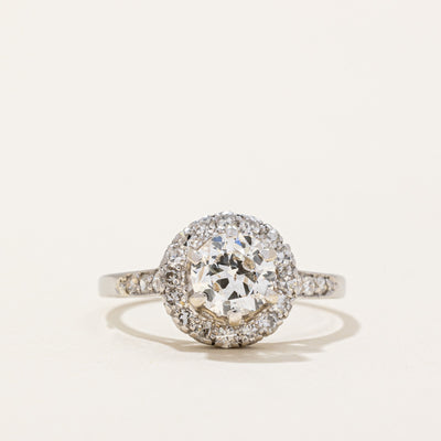 Diamond Halo Engagement Ring | 1.06ctw VS2-I1 G/H | SZ 5.75 |