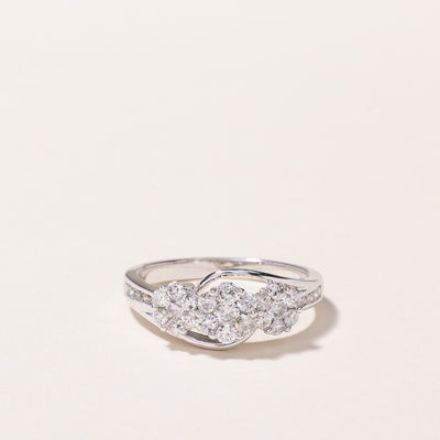 10k White Gold Floral Diamond Ring | 1.00ctw | SZ 8.5
