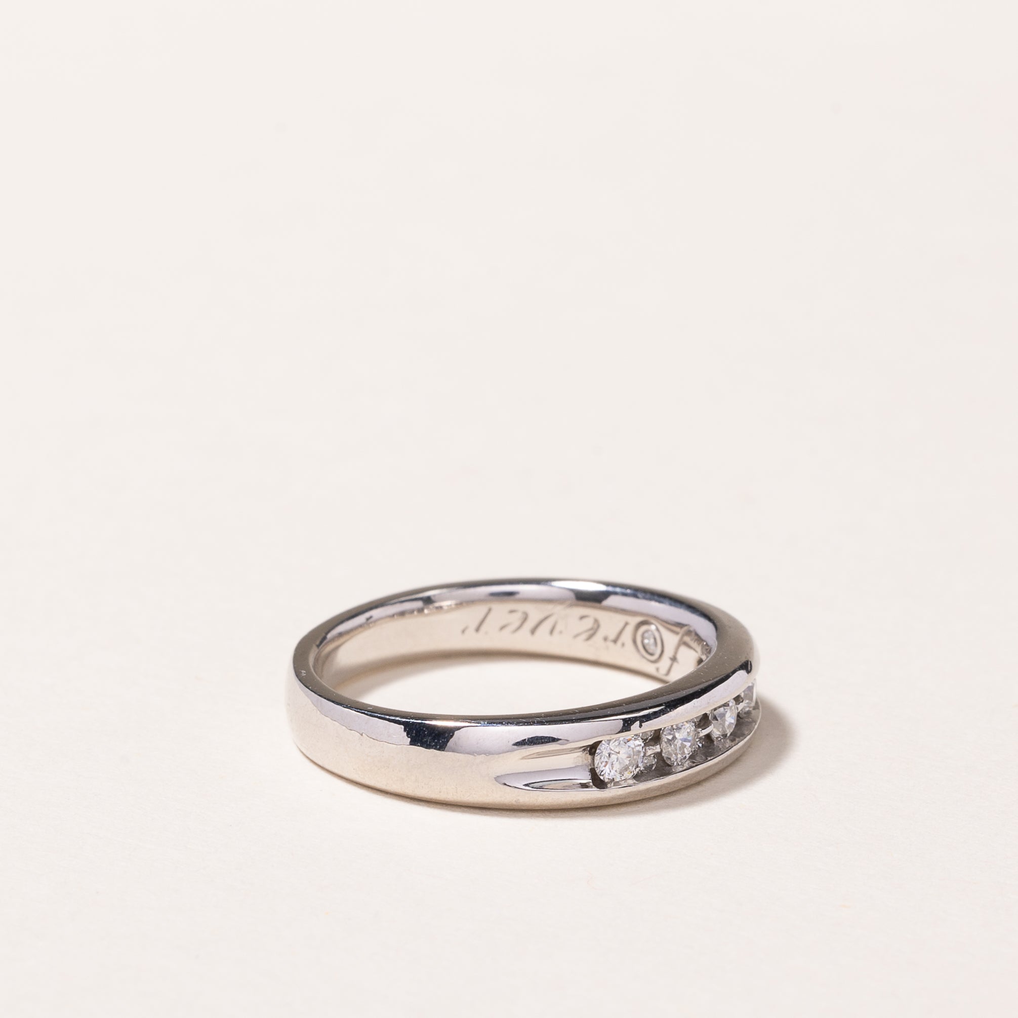 14k White Gold Channel Set Diamond Band | 0.28ctw | SZ 5.25