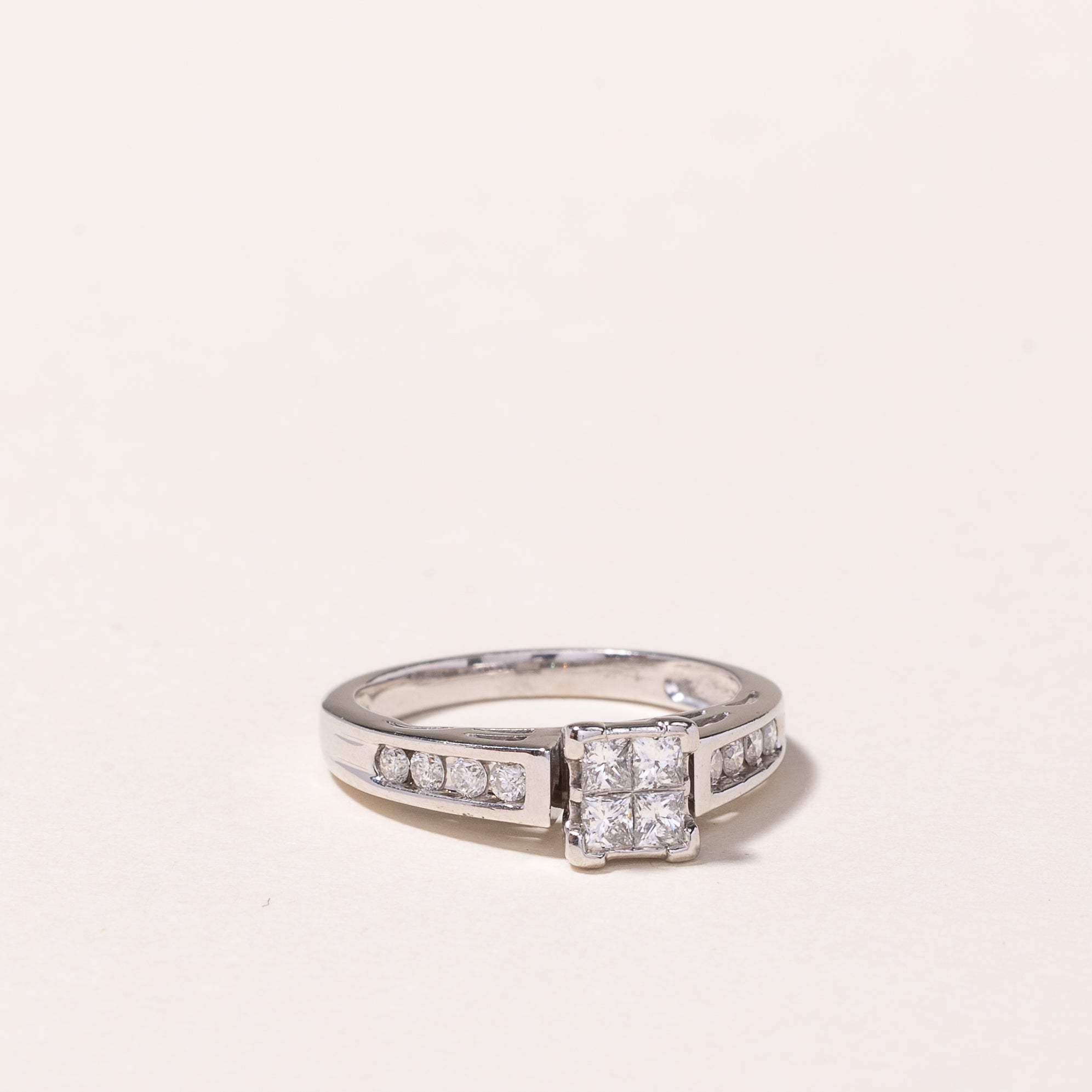 14k White Gold Illusion Set Diamond Ring | 0.37ctw | SZ 5
